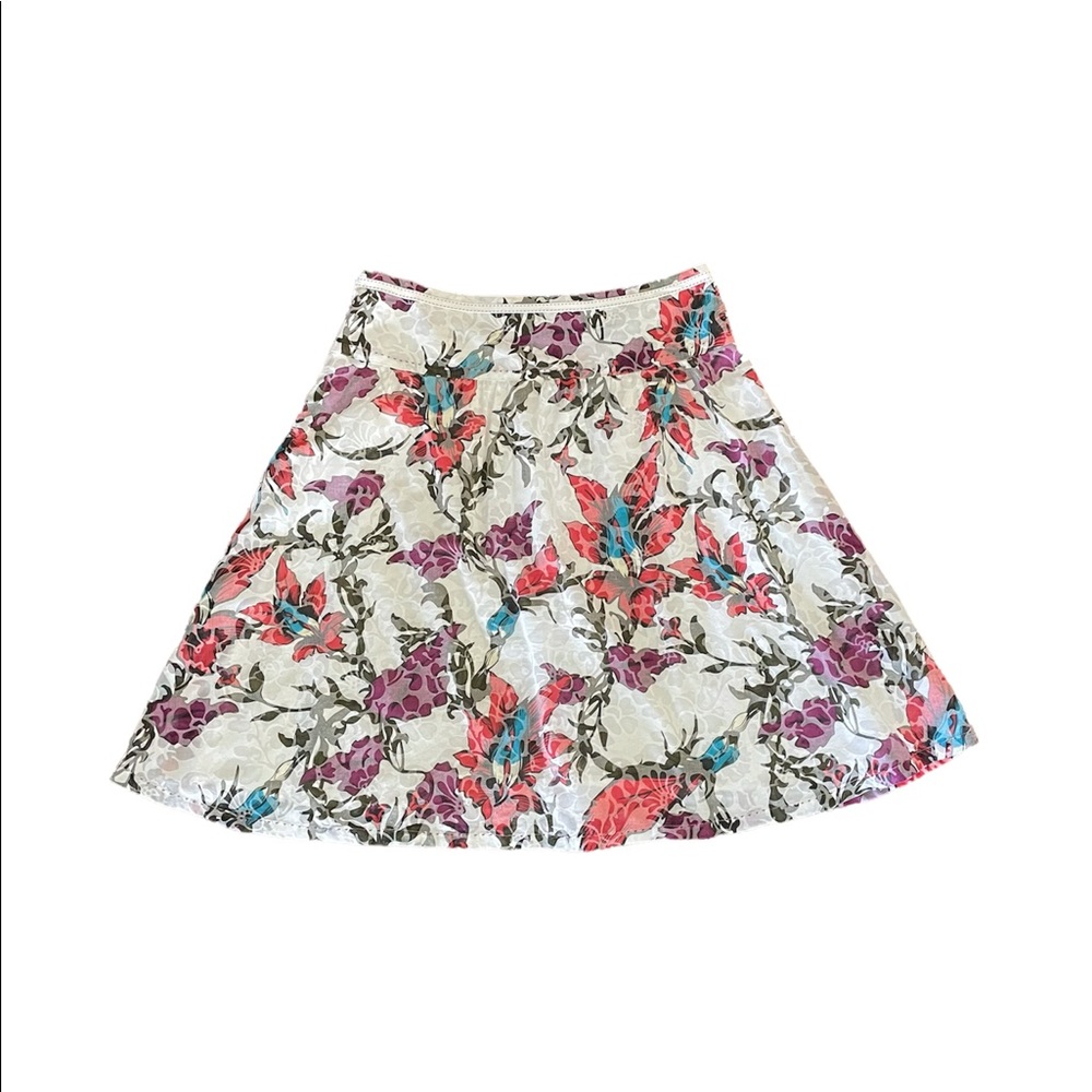 Esprit a line floral pattern cotton blend fully lined skirt size 4